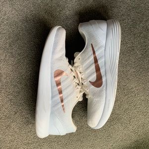 Nike Rose Gold & White Running Shoes Size 10